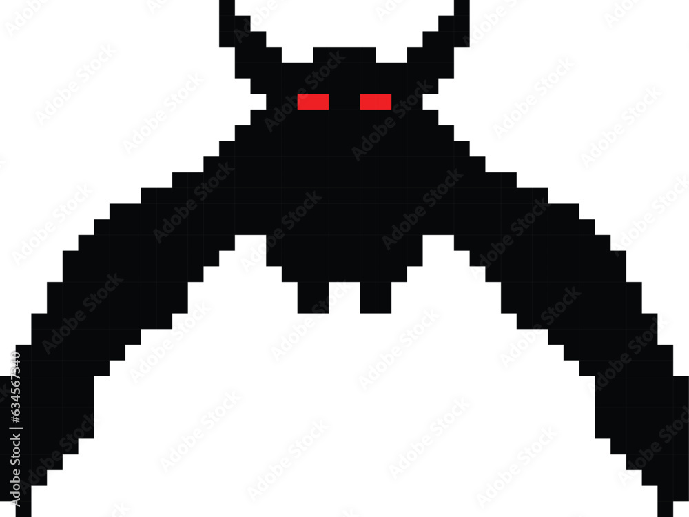 Fototapeta premium Bat pixel art vector image