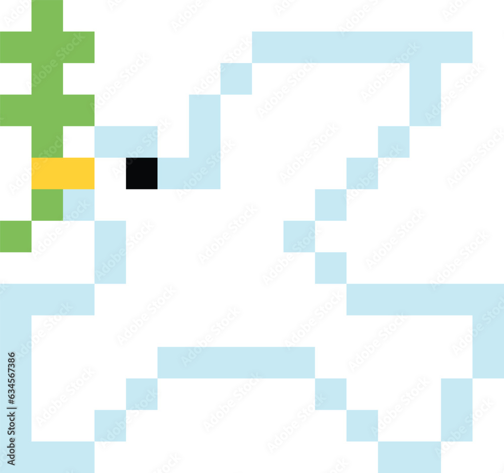 Peace bird Pixel art vector image