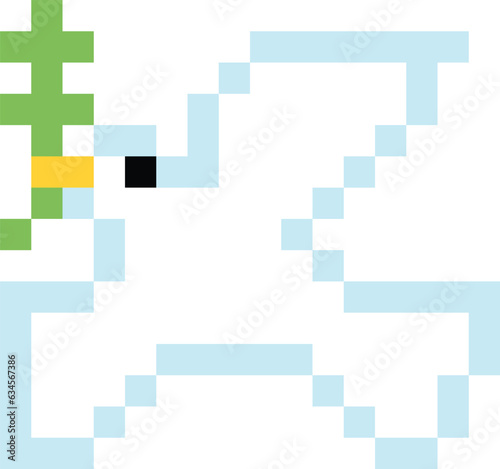 Peace bird Pixel art vector image