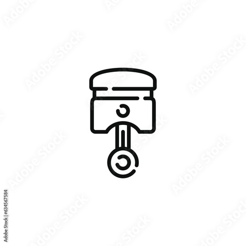 Piston line icon isolated on white background