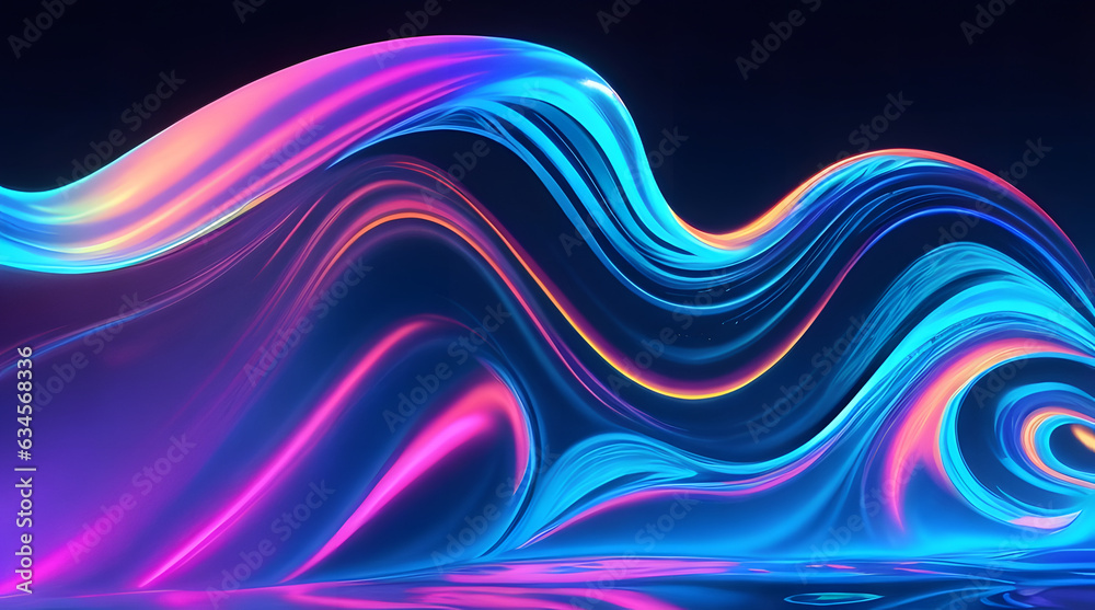 Abstract fluid iridescent holographic neon fluid curved wave in motion colorful background.3d render gradient design elements for posters, banners, wallpapers, backgrounds, and covers. Generative AI Abstract fluid iridescent holographic neon fluid curved wave in motion colorful background.3d render gradient design elements for posters, banners, wallpapers, backgrounds, and covers. Generative AI
