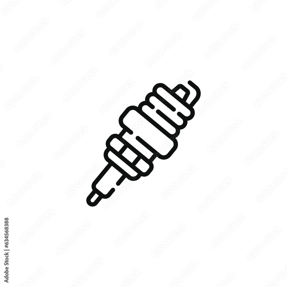 Spark plug line icon isolated on white background Spark plug line icon isolated on white background