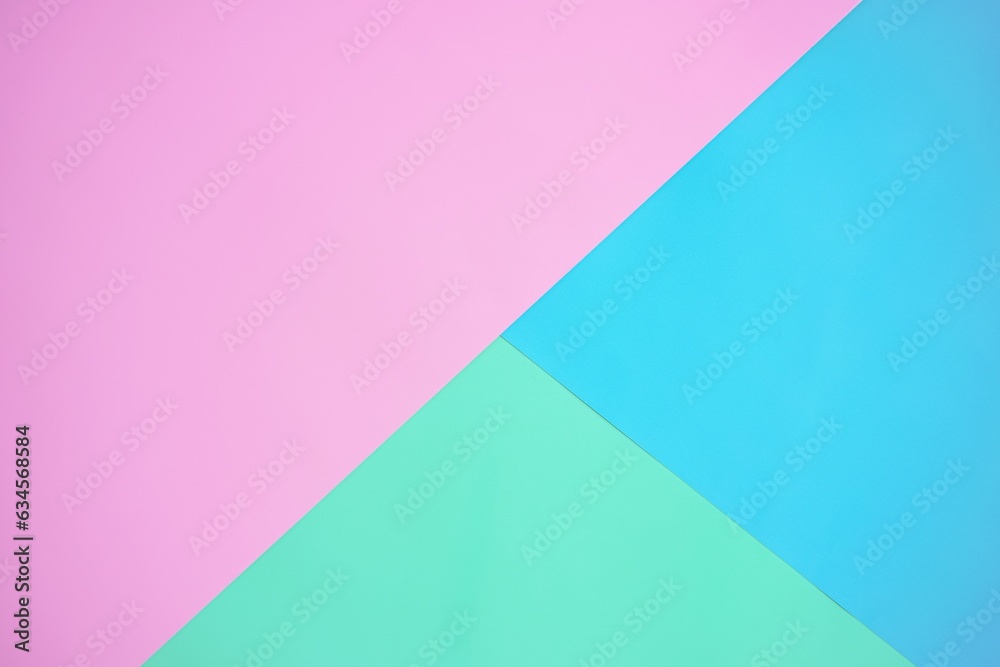 Pastel blue, pink and green paper texture background. geometric abstract colorful paper for background or texture
