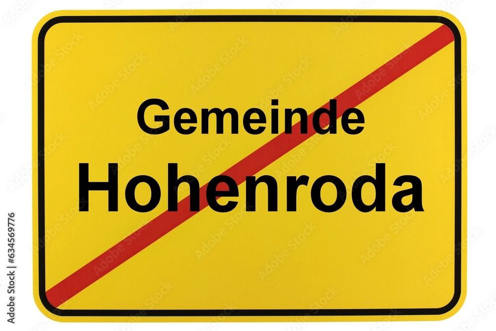 Illustration eines Ortsschildes der Gemeinde Hohenroda in Hessen Illustration eines Ortsschildes der Gemeinde Hohenroda in Hessen