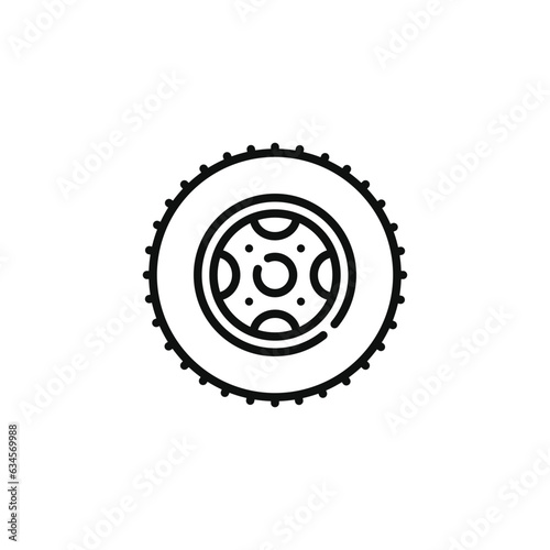 Wheel line icon isolated on white background