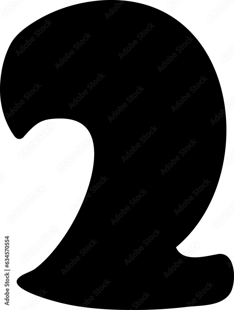 2 number alphabet solid letter display font. Stock Vector | Adobe Stock