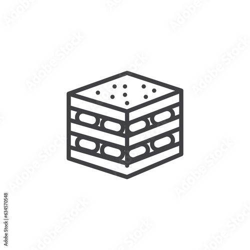 Tiramisu cake line icon