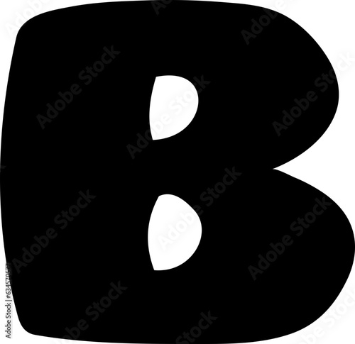 B capital alphabet solid letter display font.