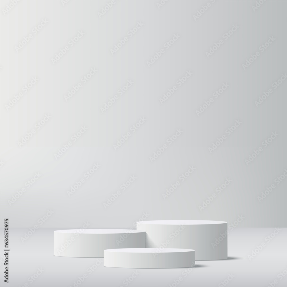 Abstract background with white color geometric 3d podiums. Vector Abstract background with white color geometric 3d podiums. Vector