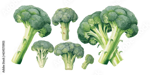 watercolor broccoli clipart for graphic resources