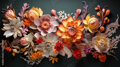 Floral Fusion: Flowers merging with non-organic elements, depicting a unique blend of life forms   generative AI © ArtisanSamurai