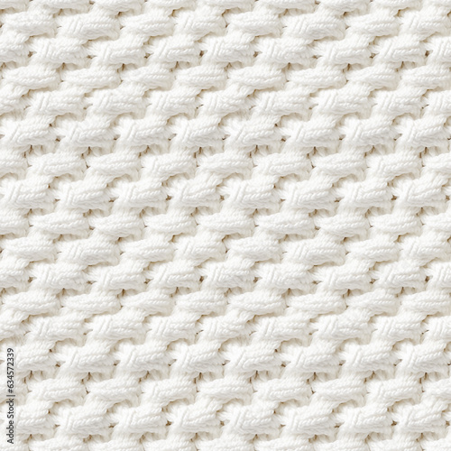 Truly seamless white knitted pattern canvas background