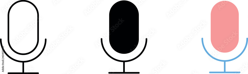 Microphone, Podcast, Karaoke sign and symbols icon collection. Vector ilustration Microphone, Podcast, Karaoke sign and symbols icon collection. Vector ilustration