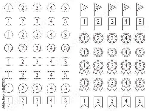 ランキング・数字アイコンのベクターイラストセット
