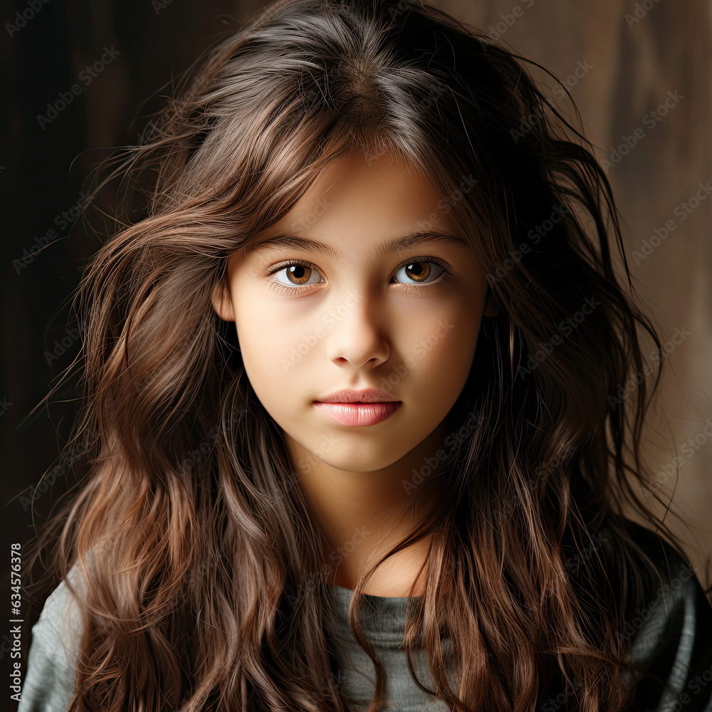 A professional studio headshot capturing the radiant eyes of a 12-year-old Kazakhstani girl. A professional studio headshot capturing the radiant eyes of a 12-year-old Kazakhstani girl.