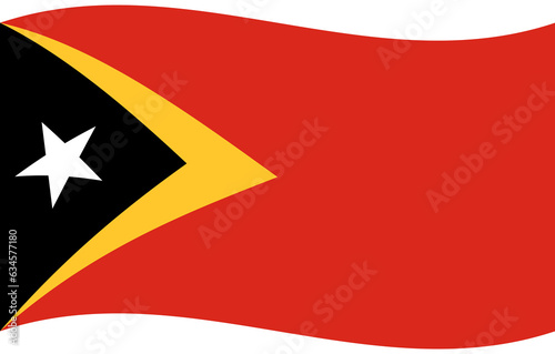 East Timor flag wave. East Timor flag. Flag of East Timor