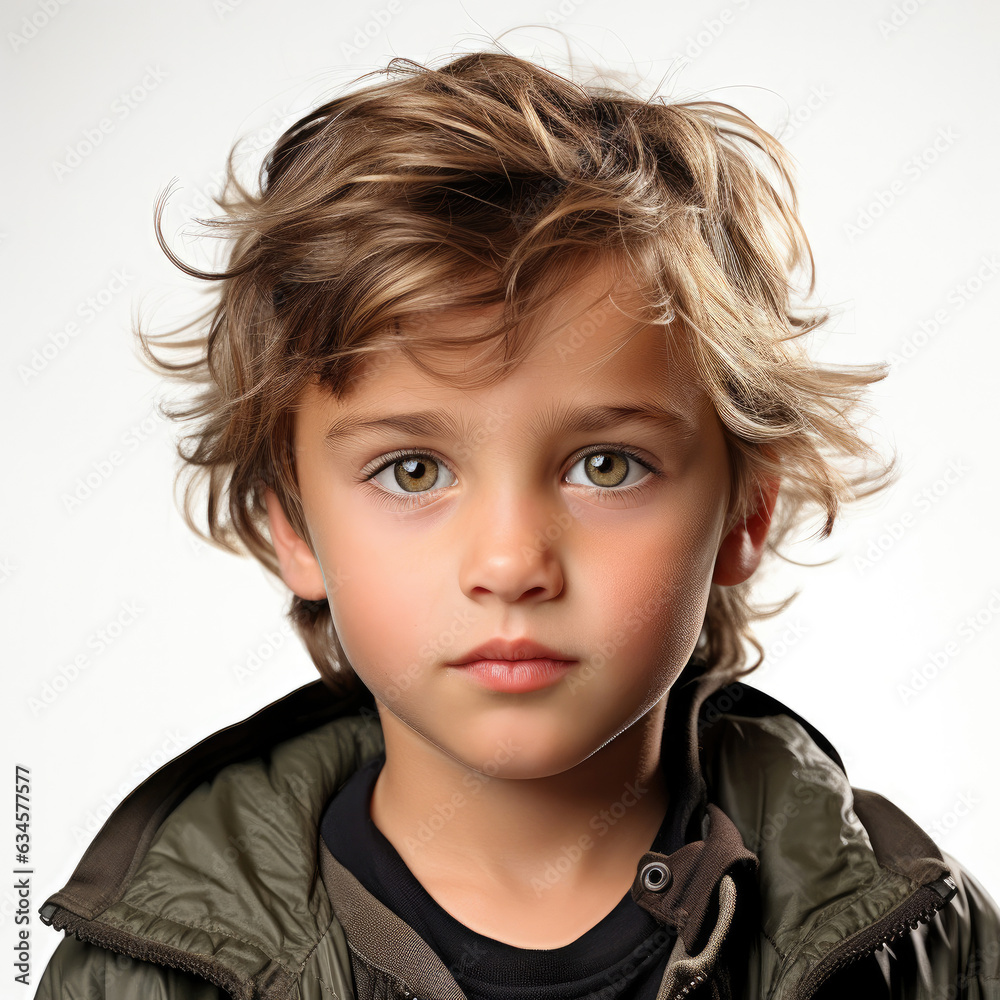 A professional studio head shot capturing the enthusiasm of a 5-year-old Swiss boy with widened eyes. A professional studio head shot capturing the enthusiasm of a 5-year-old Swiss boy with widened eyes.
