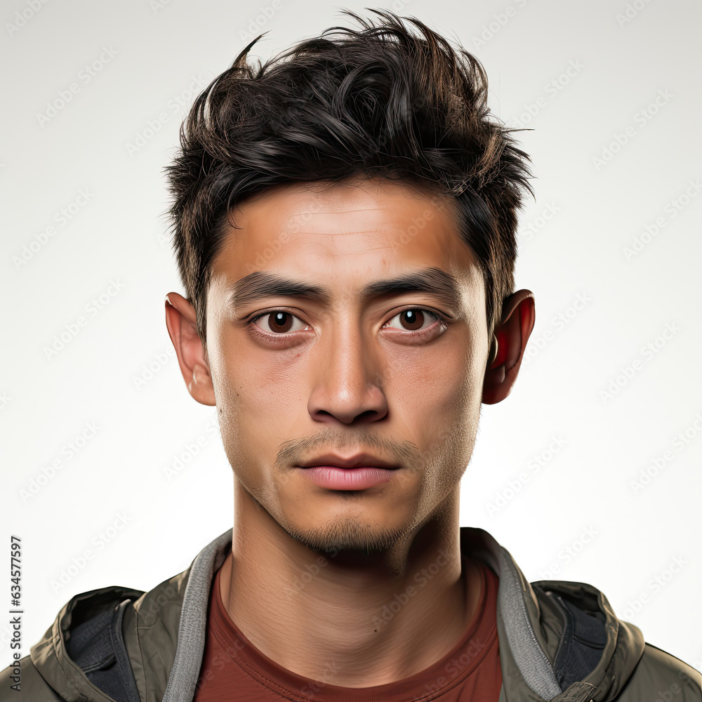 Obraz premium Carefree 21-year-old Indonesian man with a nonchalant look.