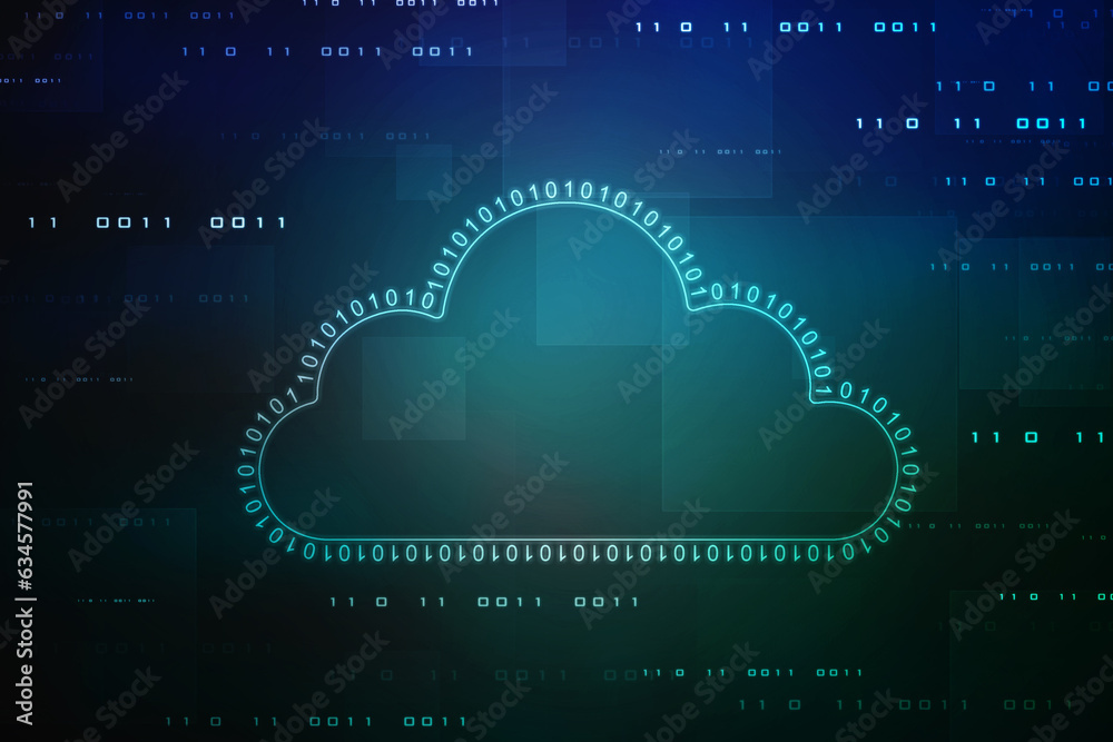 2d illustration of Cloud computing, Digital Cloud computing Concept background. Cyber technology, internet data storage, database and data server concept 2d illustration of Cloud computing, Digital Cloud computing Concept background. Cyber technology, internet data storage, database and data server concept