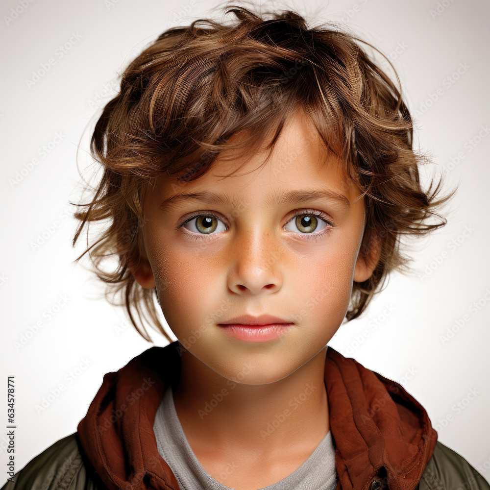A professional studio headshot of a modest 7-year-old New Zealand boy with a demure expression. A professional studio headshot of a modest 7-year-old New Zealand boy with a demure expression.