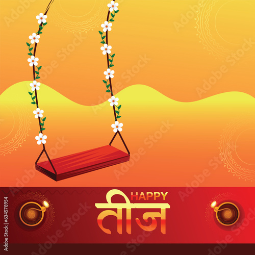 indian festival Happy Haryali Teej and Hartalika Teej
