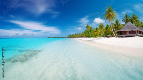 Beautiful beach with palm tree © savvalinka