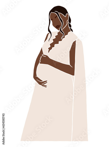 Abstract pregnant woman illustration. Vector illustration.