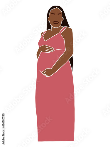 Abstract pregnant woman illustration. Vector illustration.