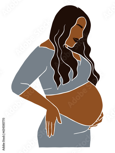 Abstract pregnant woman illustration. Vector illustration.