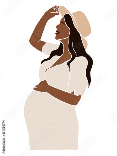 Abstract pregnant woman illustration. Vector illustration.