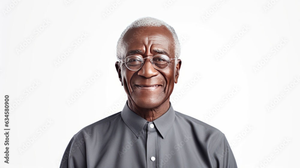 Elderly man portrait on a white background Elderly man portrait on a white background