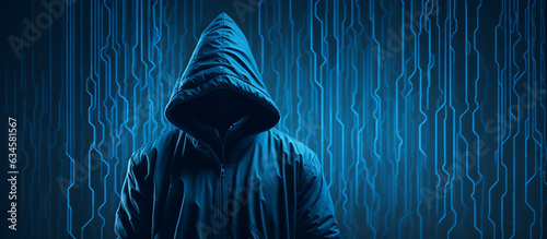 Hacker mysterious silhouette vector graphic
