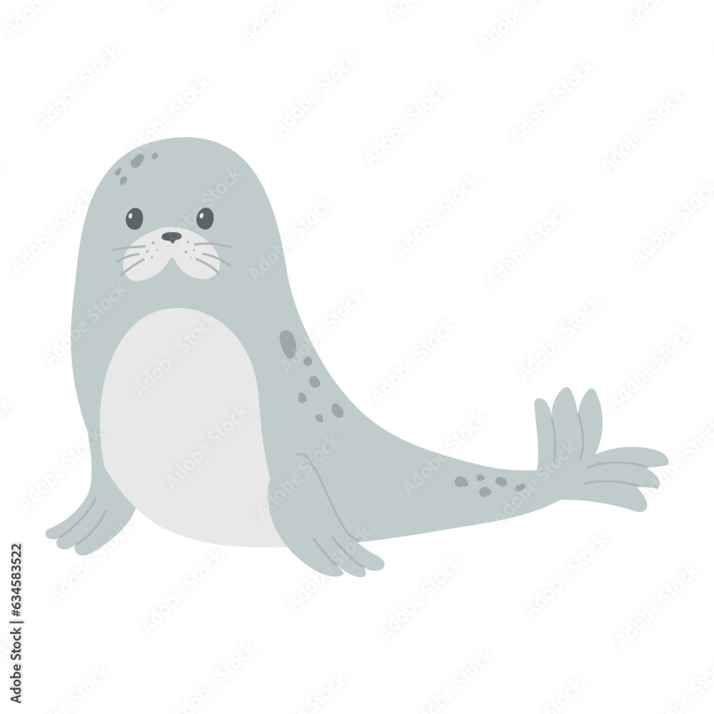 Cute fur seal in cartoon style Cute fur seal in cartoon style