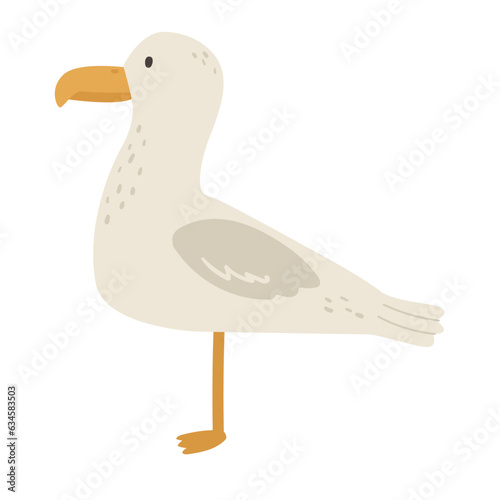 Cute seagull in cartoon style