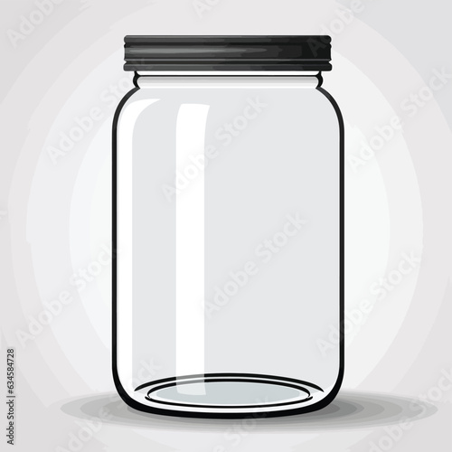 jar with empty label sticker vector flat isolated illustration