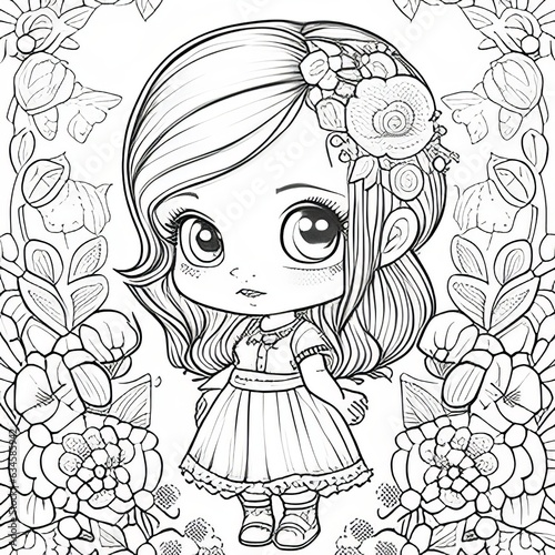 Chibi Delight  Coloring Book Page Adventure for Children