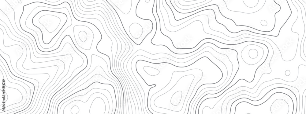 Fototapeta premium Abstract wavy topographic map contour, lines Pattern background. Wavy curve lines banner design. Topographic map and landscape terrain texture grid. Vector illustration.