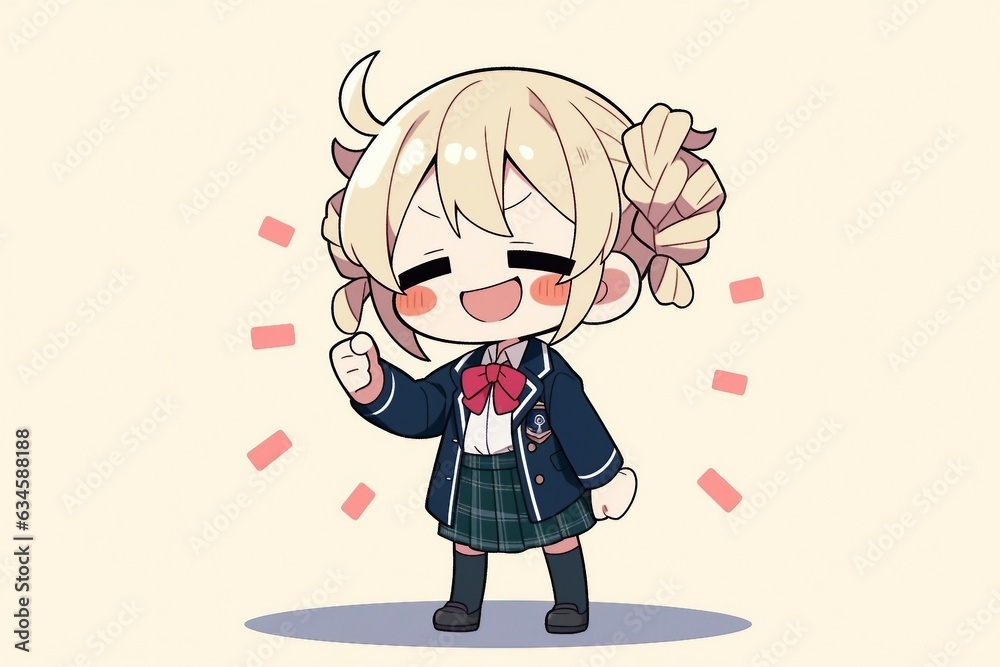 Anime girl in school uniform with ponytail AI Generated Anime girl in school uniform with ponytail AI Generated