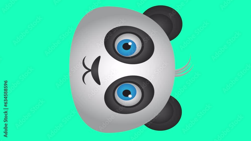 Cute Panda simple animation in vertical high resolution - Alpha Channel