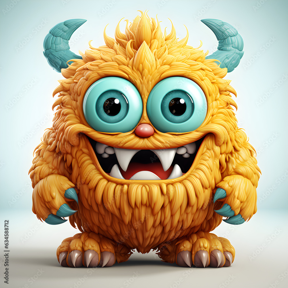 Cute monster 3d cartoon character