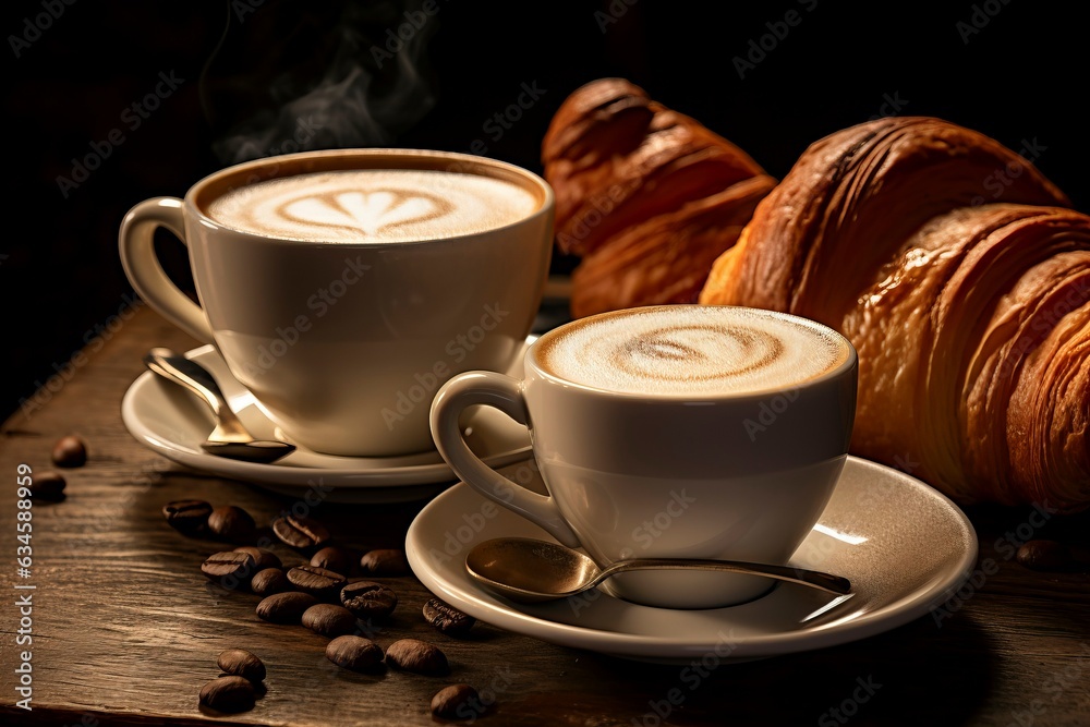 Morning Croissant and Cappuccino Delight breakfast Morning Croissant and Cappuccino Delight breakfast