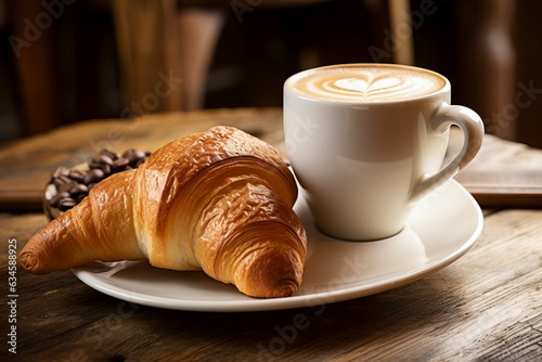 Morning Croissant and Cappuccino Delight breakfast