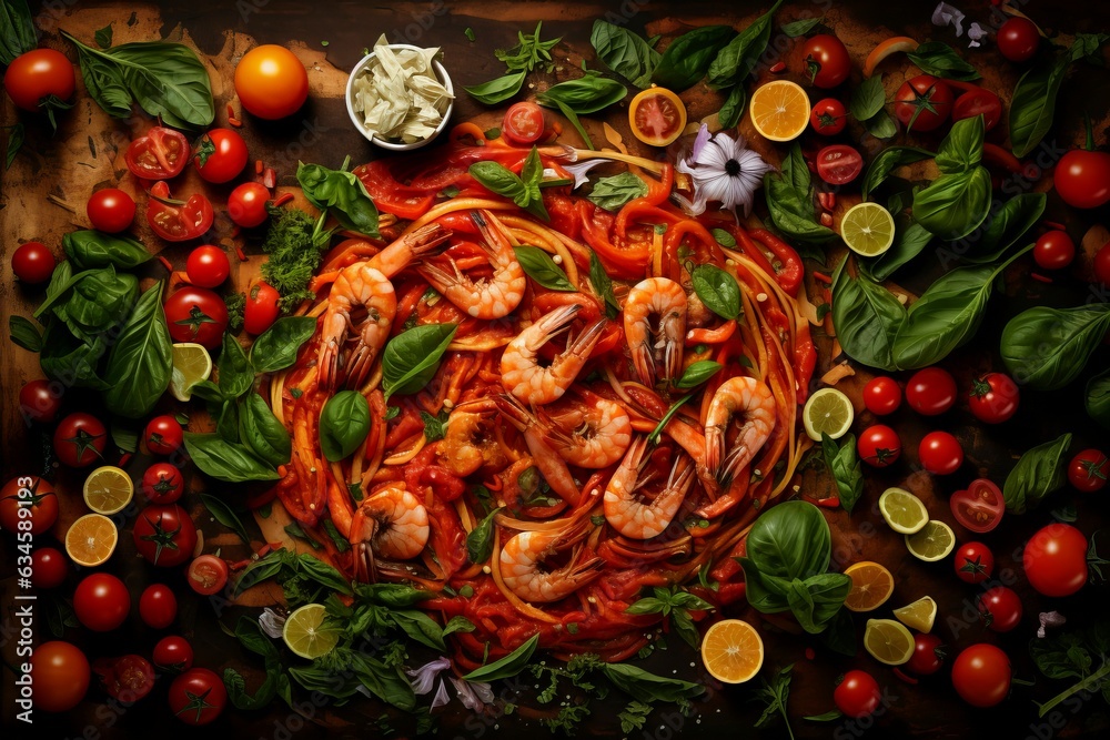 Top View Gourmet Fettuccine Texture Top View Gourmet Fettuccine Texture