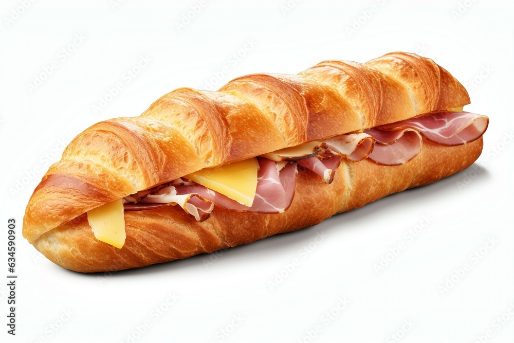 Savory Baguette with Ham and Cheese