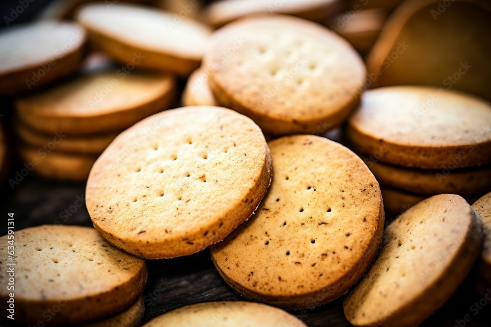 Homemade Biscuits on Rustic Background