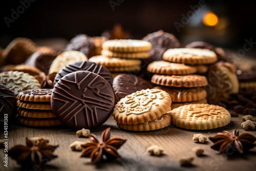 Homemade Biscuits on Rustic Background