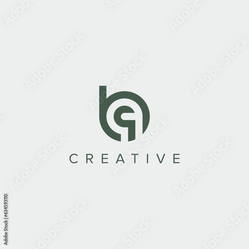Modern minimal letter BQ QB logo design template - vector.