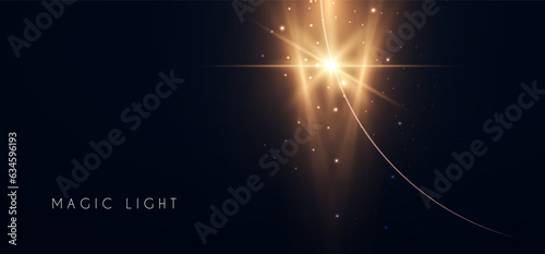 Magic and mystery light effect. Sacred isoteric glow. Cosmos, star and space transparent design.