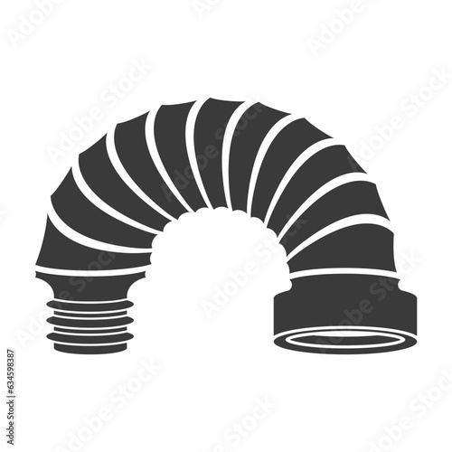 Corrugated pipe for toilet glyph icon isolated on white background.Vector illustration.