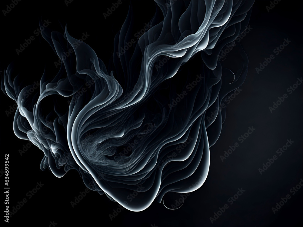 Abstract smoke on dark background. AI Generative
